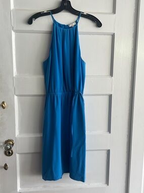 Joie Bright Blue Halter-Neck Midi Dress